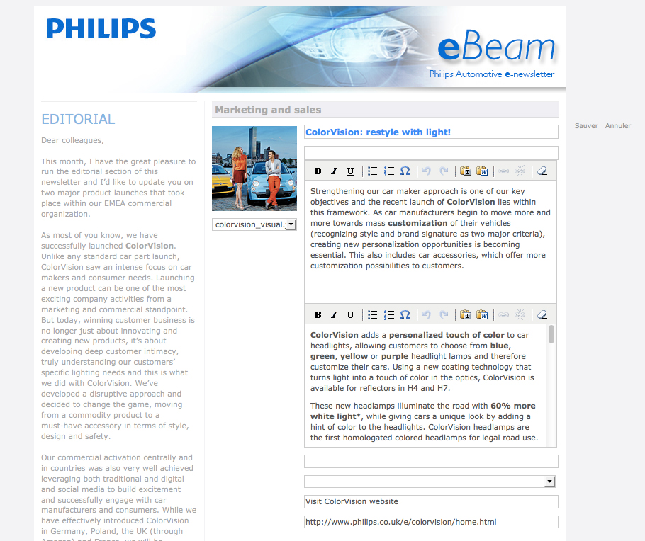 eBeam - Philips automotive e-newsletter - back-office